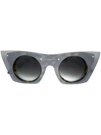 Kuboraum солнцезащитные очки в круглой оправе с эффектом черепашьего панциря KRS0U6HGS0KO00SG