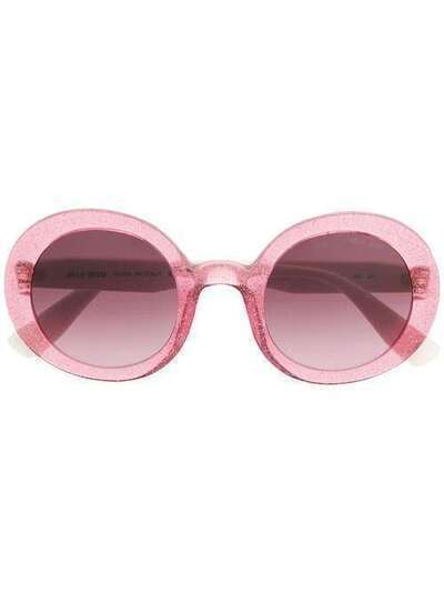 Miu Miu Eyewear массивные солнцезащитные очки с блестками SMU06U