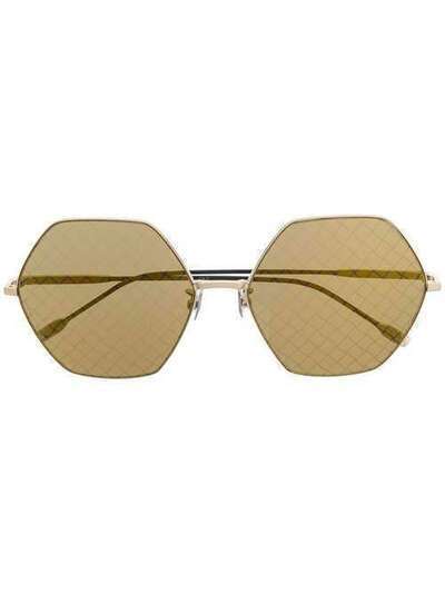 Bottega Veneta Eyewear солнцезащитные очки в шестиугольной оправе BV0201S004