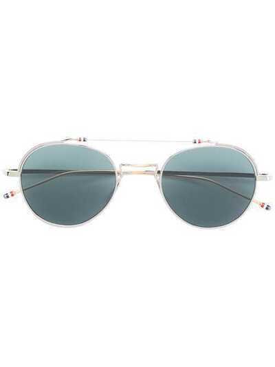 Thom Browne Eyewear затемненные солнцезащитные очки в круглой оправе TBS9124902