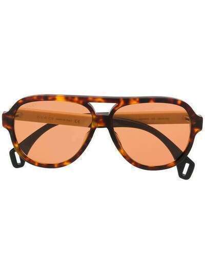 Gucci Eyewear солнцезащитные очки-авиаторы в черепаховой оправе GG0463S