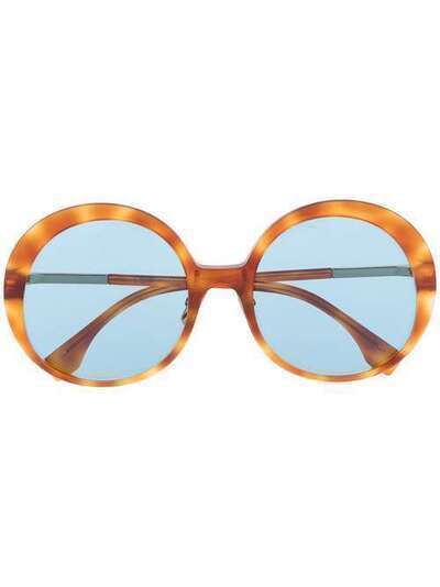 Fendi Eyewear круглые солнцезащитные очки черепаховой расцветки FF0430S