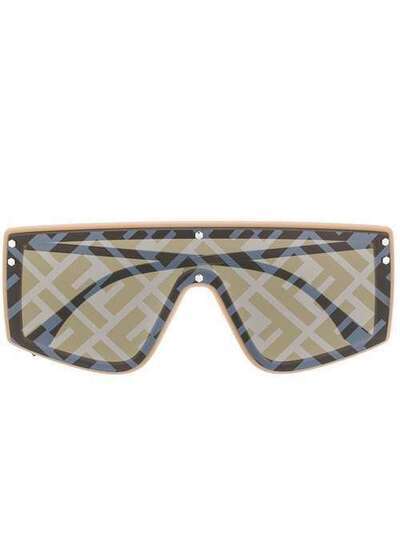 Fendi Eyewear массивные солнцезащитные очки с монограммой 20308110A99RX