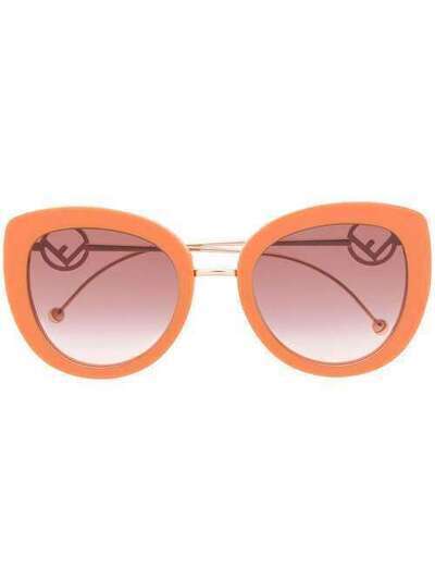 Fendi Eyewear массивные солнцезащитные очки с логотипом FF0409S