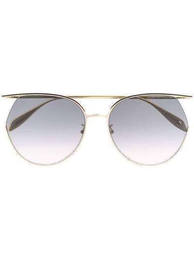 Alexander McQueen Eyewear солнцезащитные очки в массивной оправе с верхней планкой AM0255S