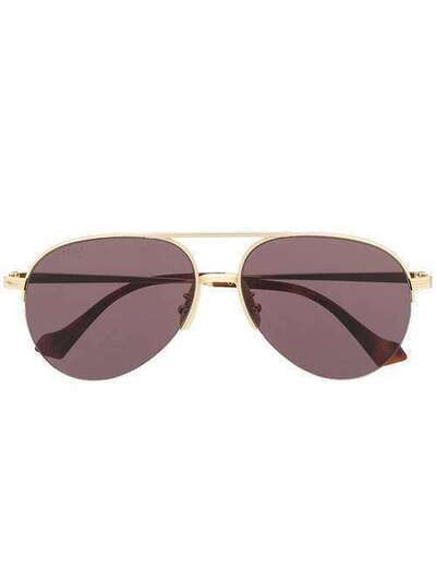 Gucci Eyewear солнцезащитные очки-авиаторы черепаховой расцветки GG0742S002