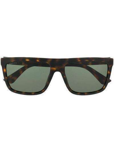 Gucci Eyewear солнцезащитные очки в массивной квадратной оправе GG0748S003