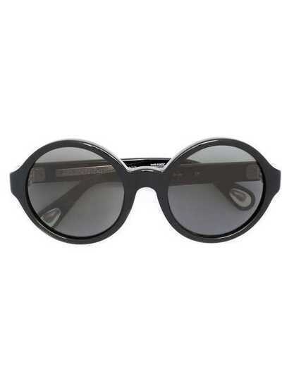 Linda Farrow объемные солнцезащитные очки AD7C1SUNBLACKSILVERGREY