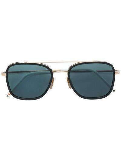 Thom Browne Eyewear солнцезащитные очки в квадратной оправе TB800AGLDBLK51