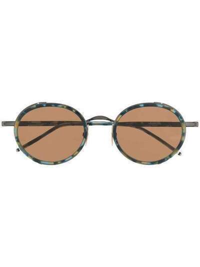 Thom Browne Eyewear солнцезащитные очки с эффектом черепашьего панциря TBS813