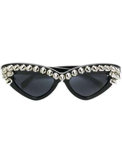 Moschino Eyewear солнцезащитные очки в оправе 'кошачий глаз' с заклепками MOS030807IRBLACK