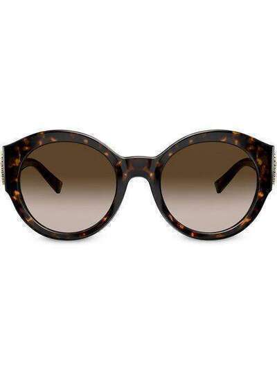 Versace Eyewear солнцезащитные очки в круглой оправе черепаховой расцветки VE4380B10813