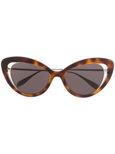 Alexander McQueen Eyewear солнцезащитные очки в оправе 'кошачий глаз' 585257J0770