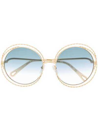 Chloé Eyewear солнцезащитные очки в массивной круглой оправе CE114ST