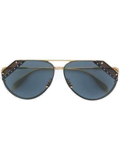 Alexander McQueen Eyewear солнцезащитные очки-авиаторы AM0117S