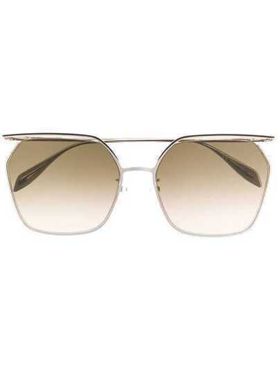 Alexander McQueen Eyewear солнцезащитные очки в шестиугольной оправе AM0254S