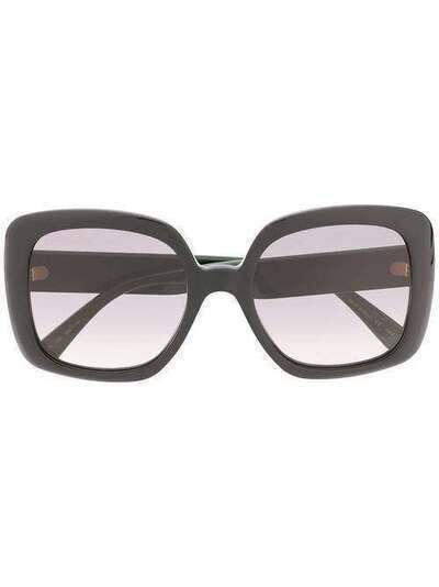 Gucci Eyewear солнцезащитные очки в массивной оправе с отделкой Web GG0713S006