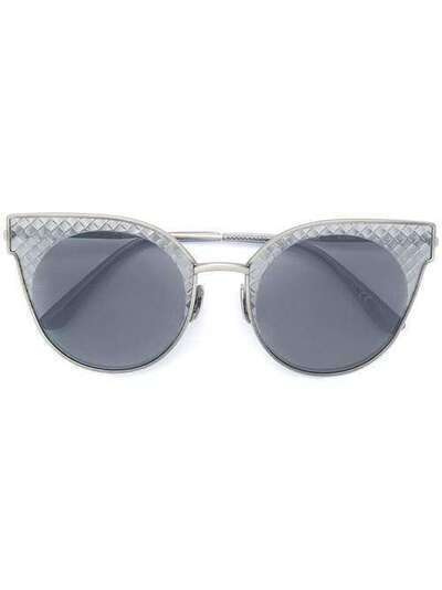 Bottega Veneta Eyewear солнцезащитные очки 'Intrecciato' в оправе "кошачий глаз" 521033V4450