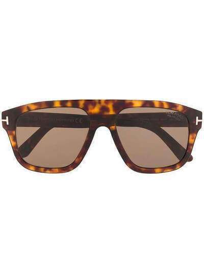 Tom Ford Eyewear солнцезащитные очки-авиаторы черепаховой расцветки FT0777