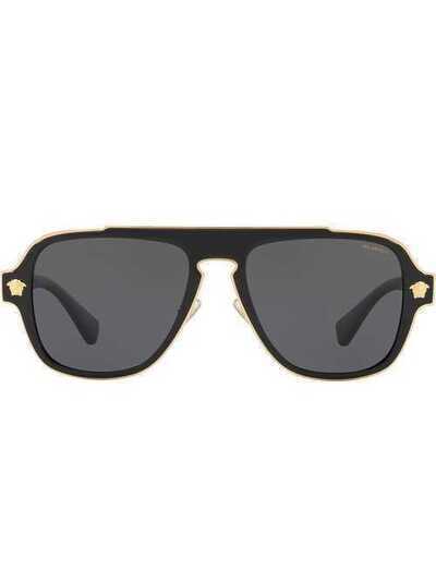 Versace Eyewear солнцезащитные очки-авиаторы в квадратной оправе VE2199100281