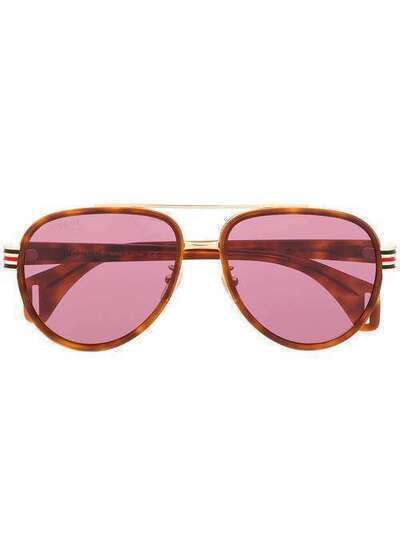 Gucci Eyewear солнцезащитные очки-авиаторы GG0447S006
