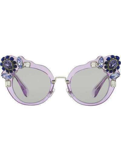 Miu Miu Eyewear солнцезащитные очки 'Runway' в оправе "кошачий глаз" SMU04SEU69