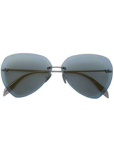 Alexander McQueen солнцезащитные очки 'Piercing Shield' AM0120SA003RUHENBRONZ