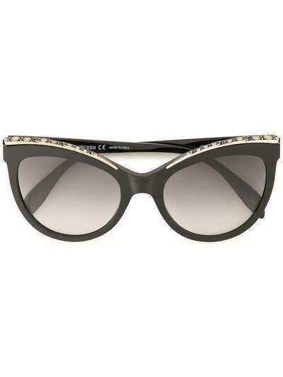Alexander McQueen Eyewear "солнцезащитные очки в массивной оправе ""кошачий глаз""" 535410J0740