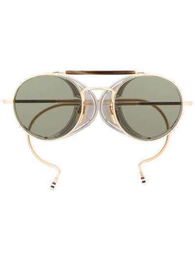 Thom Browne Eyewear солнцезащитные очки в круглой оправе TBS001