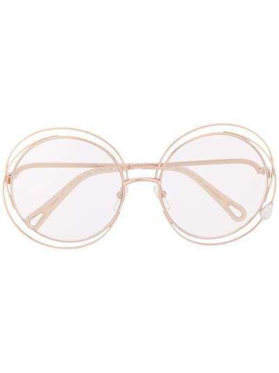Chloé Eyewear солнцезащитные очки в массивной круглой оправе CE114SPRL