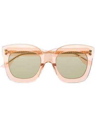 Bottega Veneta Eyewear солнцезащитные очки в прозрачной массивной оправе BV0238S006