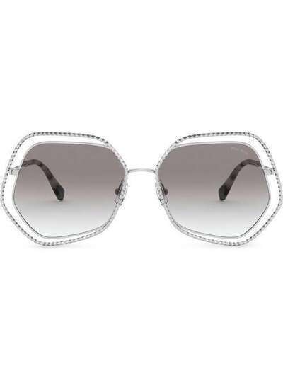 Miu Miu Eyewear солнцезащитные очки La Mondaine в оправе геометричной формы SMU58VC060E1BC