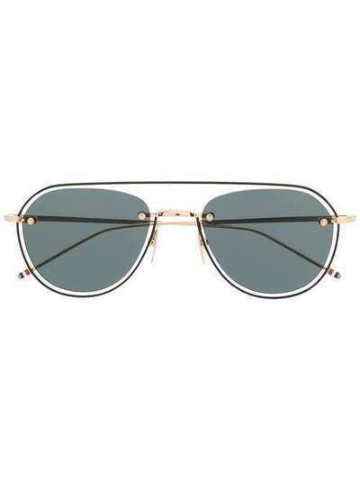 Thom Browne Eyewear солнцезащитные очки-авиаторы TBS112