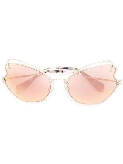 Miu Miu Eyewear солнцезащитные очки в оправе 'кошачий глаз' SMU56R