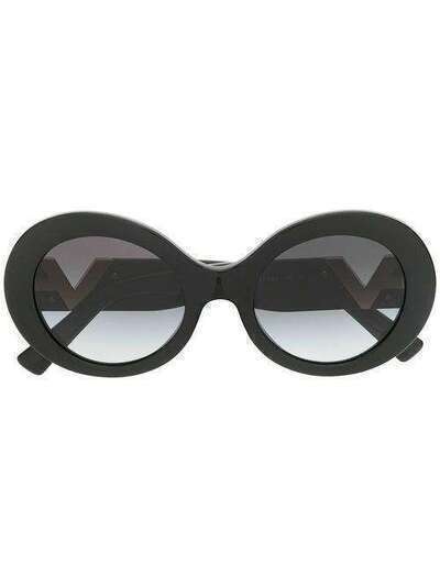 Valentino Eyewear круглые солнцезащитные очки с логотипом VLogo VA4058