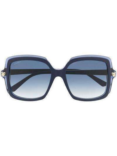 Cartier Eyewear солнцезащитные очки Pantheré в массивной квадратной оправе CT0196S
