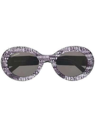Balenciaga Eyewear солнцезащитные очки в круглой оправе с принтом BB0074S