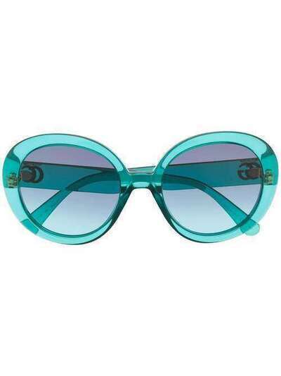 Gucci Eyewear солнцезащитные очки в круглой оправе с логотипом GG GG0712S005