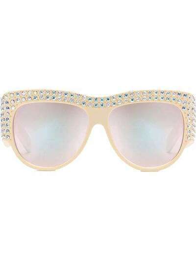 Gucci Eyewear солнцезащитные очки в массивной оправе с кристаллами 470467J0740