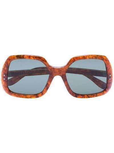 Gucci Eyewear массивные солнцезащитные очки черепаховой расцветки GG0625S002