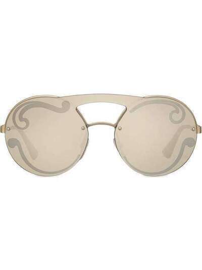 Prada Eyewear солнцезащитные очки с двойным мостом SPR65TEZVN