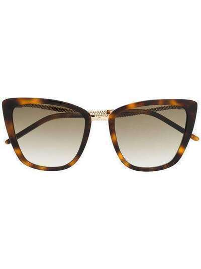 Karl Lagerfeld солнцезащитные очки Chain в оправе черепаховой расцветки KL06004S013