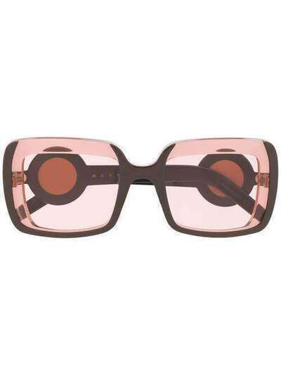 Marni солнцезащитные очки в прозрачной квадратной оправе EWME640S00H3100
