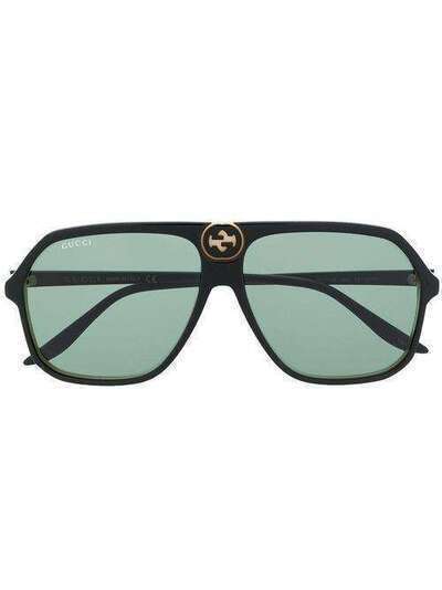 Gucci Eyewear массивные солнцезащитные очки-авиаторы GG0734S004