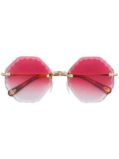 Chloé Eyewear круглые солнцезащитные очки с отделкой по краю CE143S