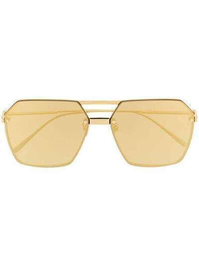 Bottega Veneta Eyewear солнцезащитные очки-авиаторы в геометричной оправе BV1045S002