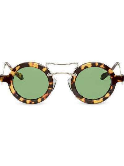 Miu Miu Eyewear круглые солнцезащитные очки черепаховой расцветки MU02VS7S0163