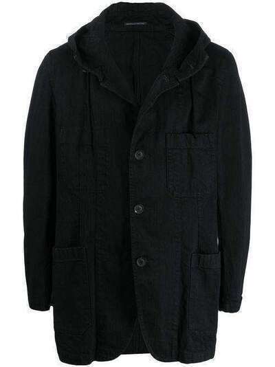 Yohji Yamamoto джинсовое пальто с капюшоном HNJ08005