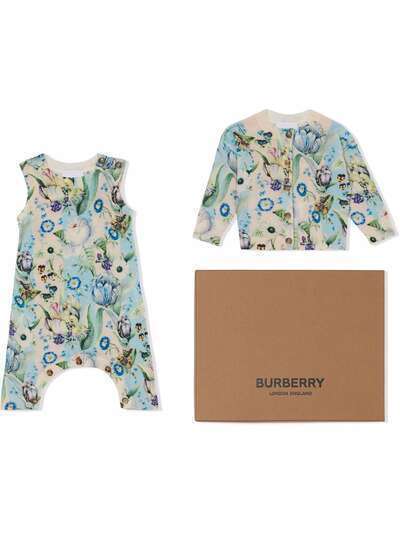 Burberry Kids комплект из комбинезона и топа с цветочным принтом