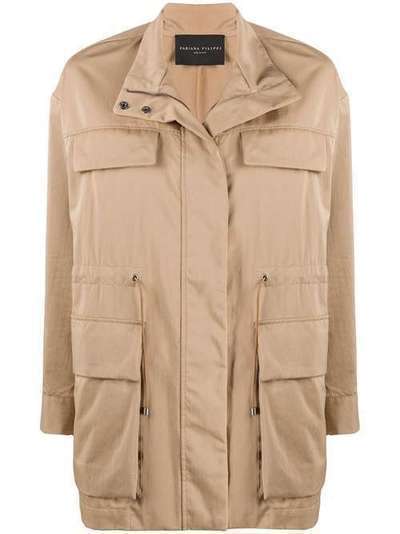 Fabiana Filippi пальто средней длины с карманами карго CTD270B9020000C161